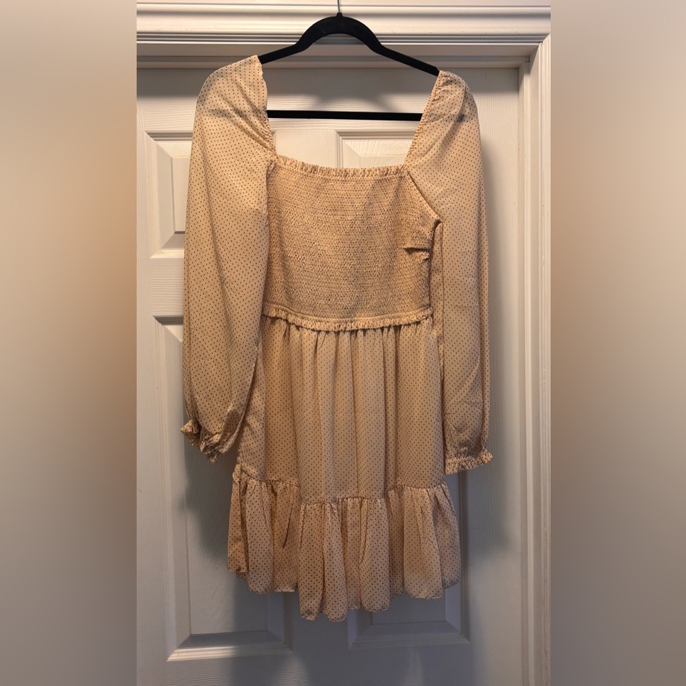 RD Style Beige Polka Dot Dress